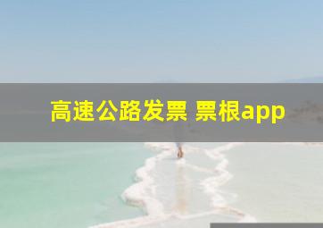 高速公路发票 票根app